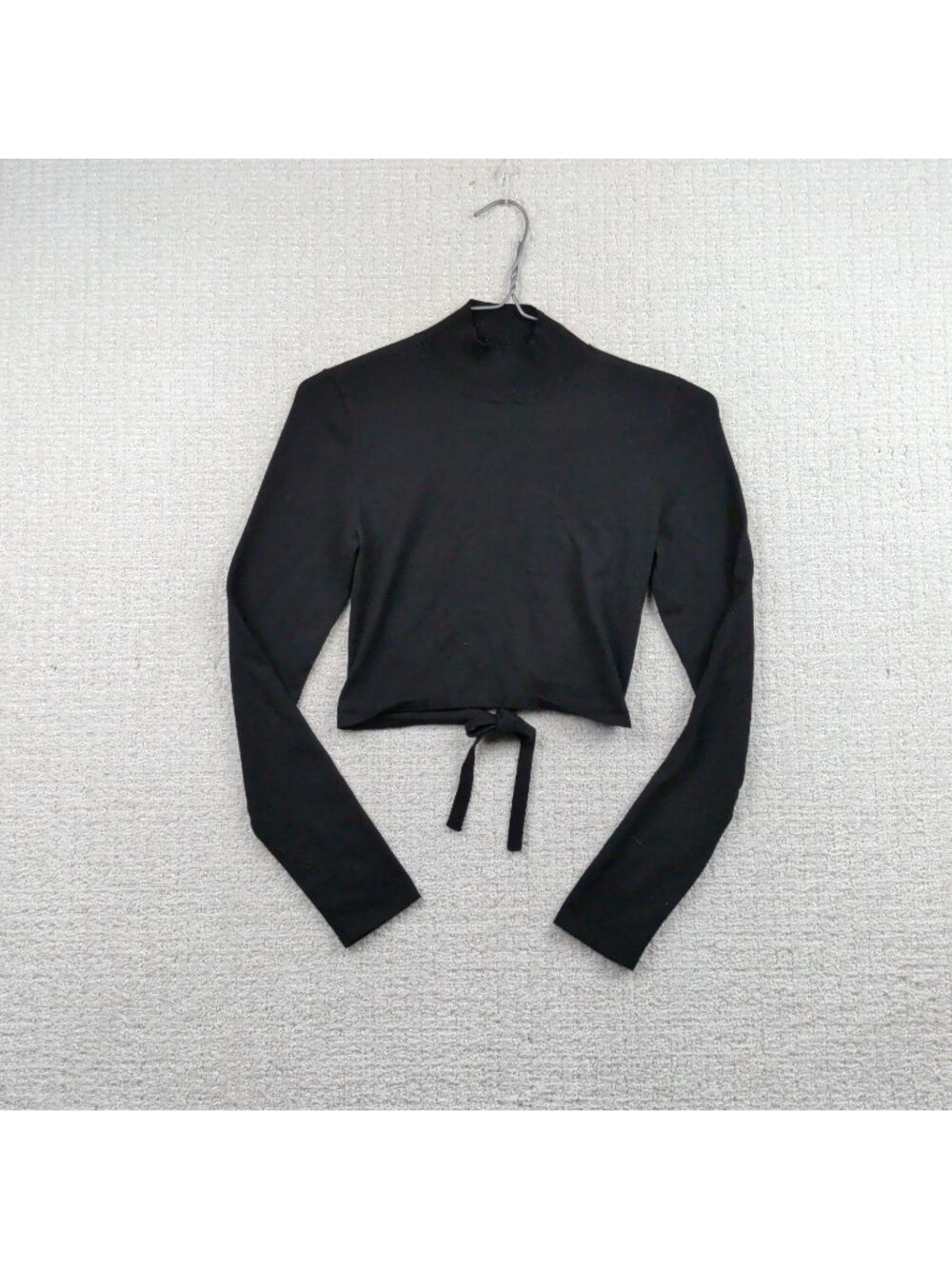 Sunday Best Aritzia Long-Sleeve Tie / Open Back Crop Top Mock Neck Wom Sz S